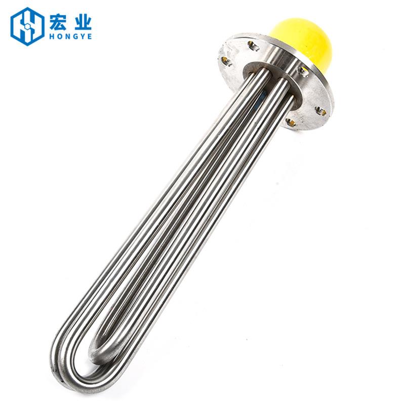 供应弱酸弱碱溶液法兰式电加热管不锈钢316液体加热电热管15