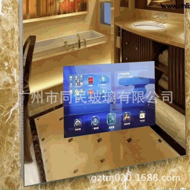 广州定制镜面电视玻璃广告机魔术镜卫生间广告机镜
