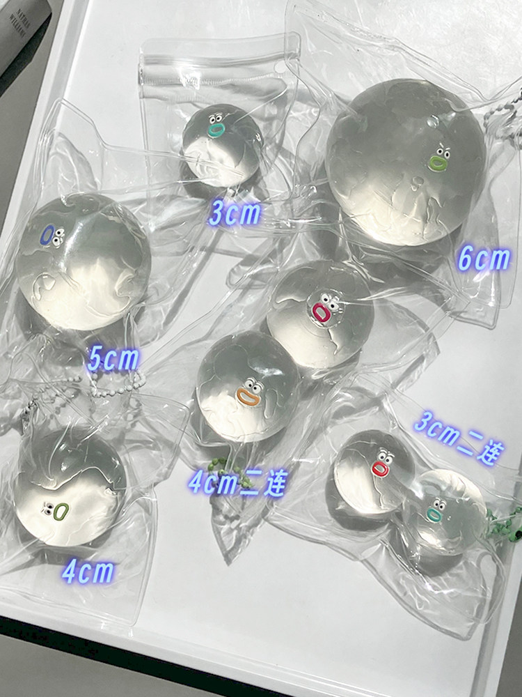 슈퍼 부드러운 투명 부드러운 고무 집어 넣을 수 있는 TPR 끈적한 가방 공 시끄러운 공 느린 리바운드 핀치 벤트 감압 장난감