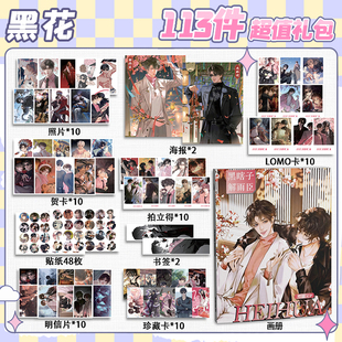 黑花cp周边113件套画册礼包海报明信片书签贴纸贺卡黑瞎子解雨臣