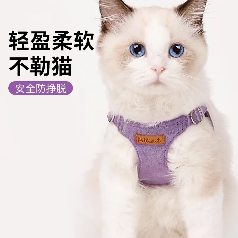 猫咪牵引绳防挣脱小型犬胸背带