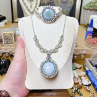 纯天然原矿绿色羊板眼一眼光明智慧之珠精编手绳项链绳套装福利