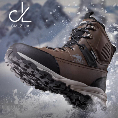 CMLZIUA高端正品男士冬季加绒加厚保暖雪地靴防水防滑东北旅游鞋