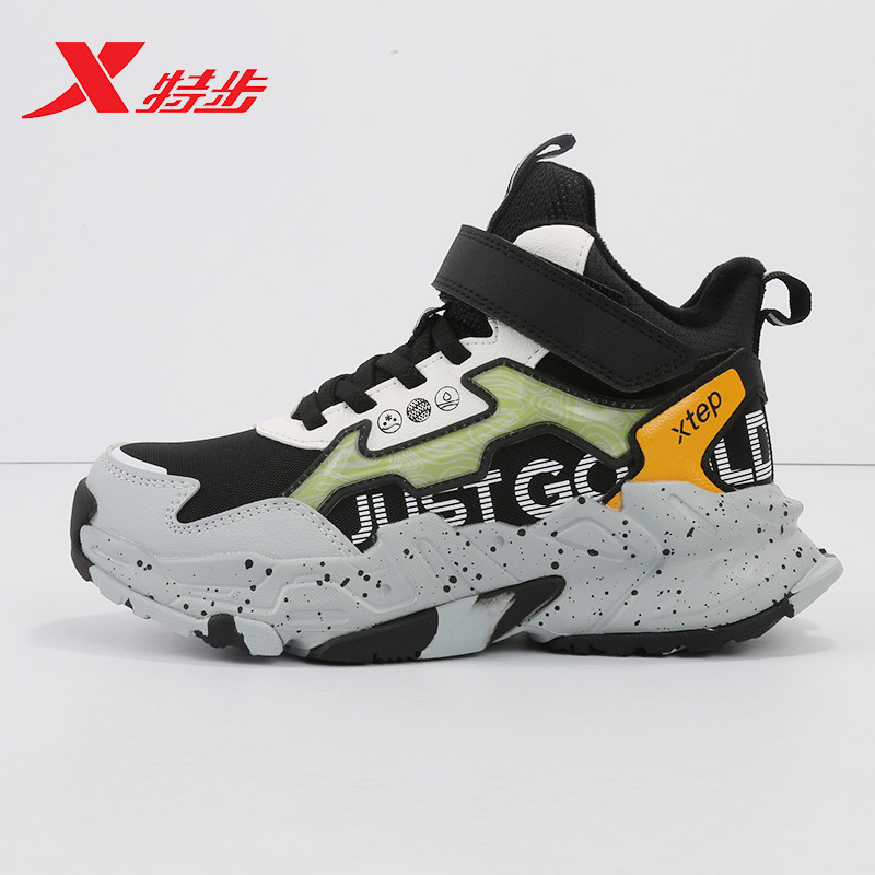 特步儿童二棉鞋男大童冬季新款加绒保暖防滑运动鞋676415374010