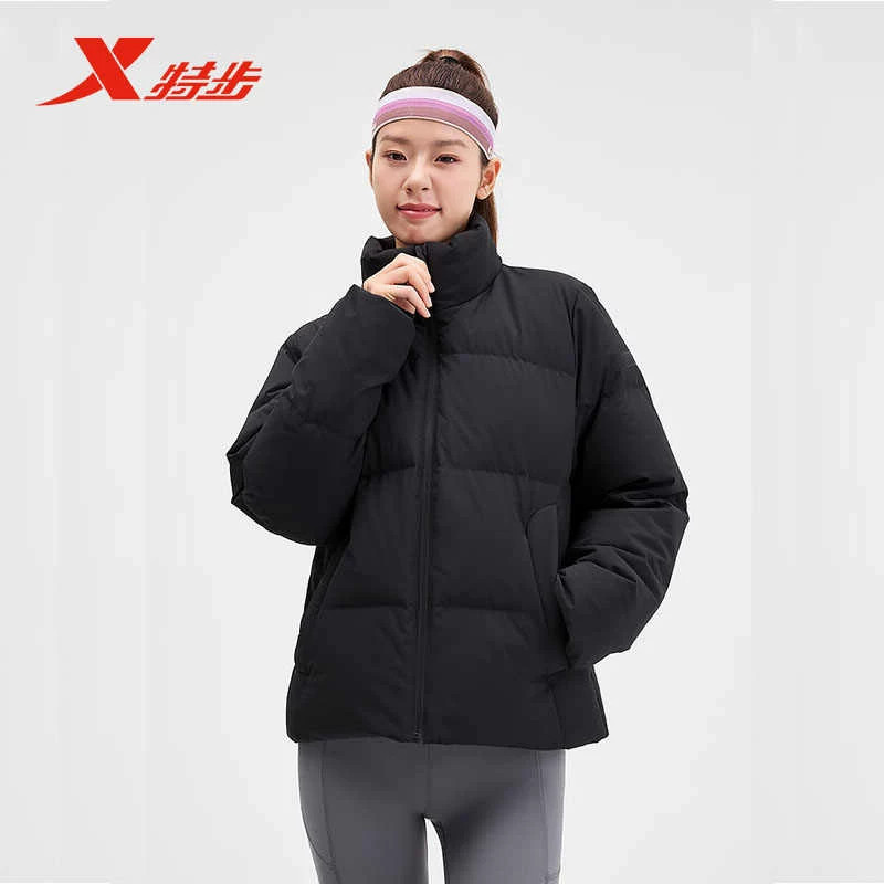 特步综训羽绒服女2026冬季新款时尚百搭厚款保暖外套974428190314