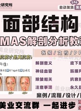 面部结构解剖整形SMAS除皱神经血管筋膜皮下脂肪联合注射医美教程