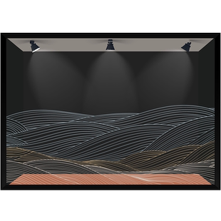 商场酒店中式底纹装饰橱窗玻璃门贴单色金色白色波浪纹理静电贴膜