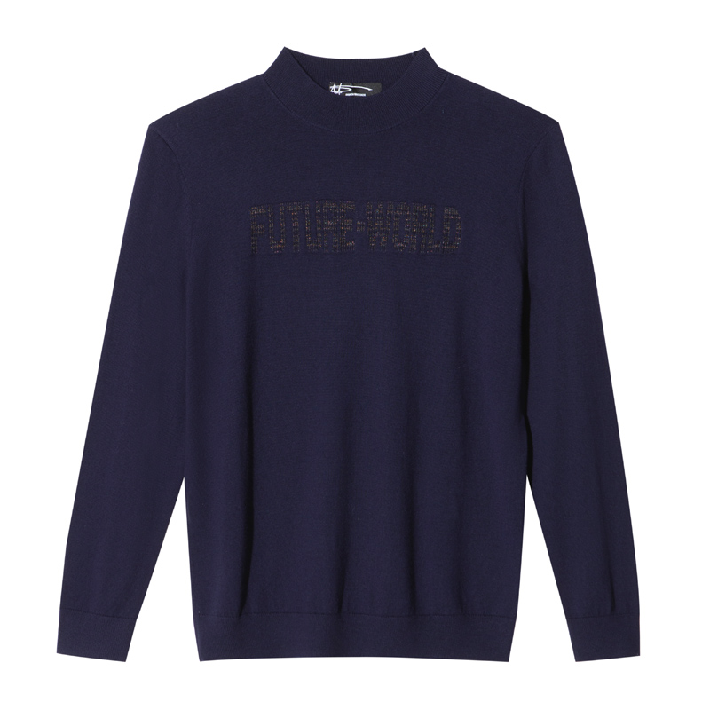 ANDREW MACKENZIE男士春秋款休闲舒适绵羊毛圆领套头毛衫内搭上衣