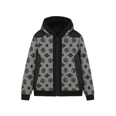 ANDREW MACKENZIE男士秋冬款休闲舒适连帽混纺拼接夹克外套上衣