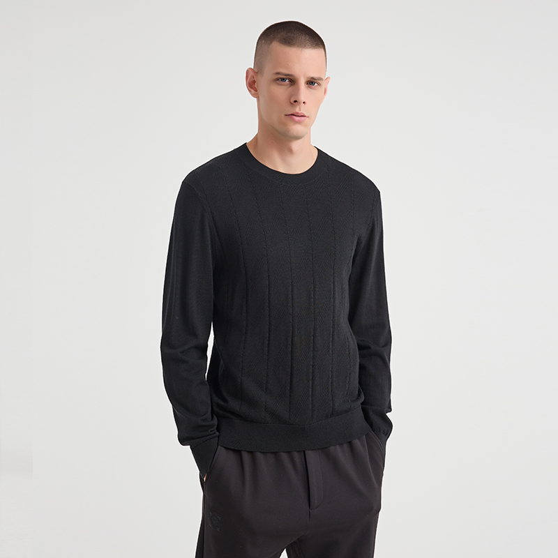 ANDREW MACKENZIE男士 秋冬款休闲舒适绵羊毛圆领套头毛衫上衣