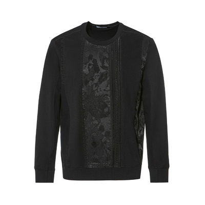 ANDREW MACKENZIE男士 春夏款休闲舒适圆领拼接长袖T恤上衣