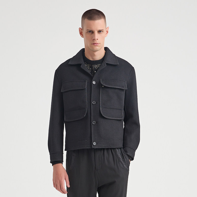 ANDREW MACKENZIE男士 秋冬款休闲舒适绵羊毛工装风夹克外套上衣