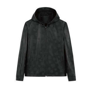 潮流舒适连帽羊皮革连帽皮衣外套上衣 秋冬款 ANDREW MACKENZIE男士