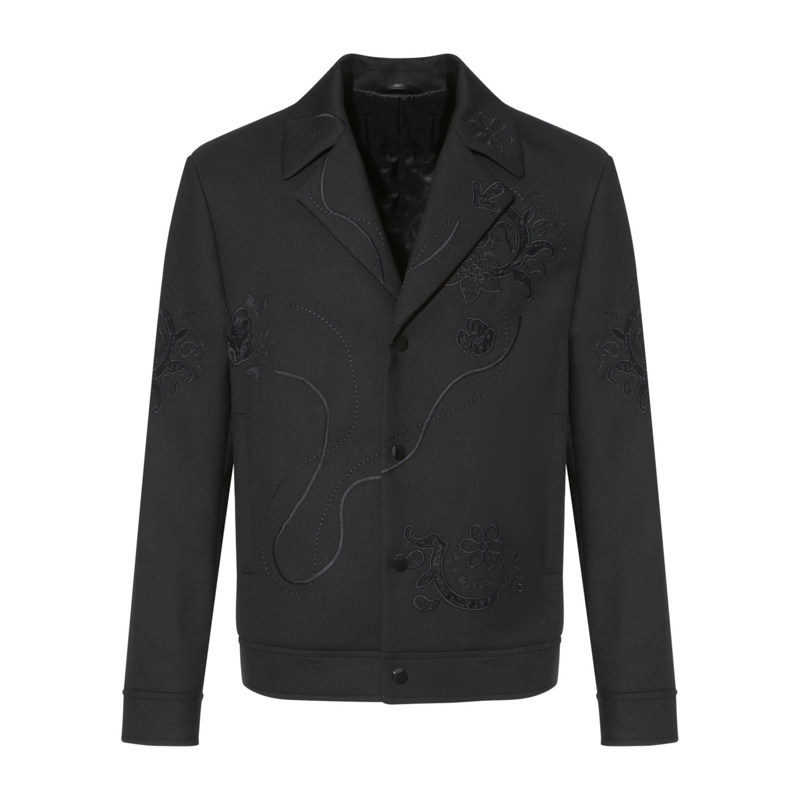 ANDREW MACKENZIE意大利男装2023秋季新款时尚立体刺绣夹克外套男