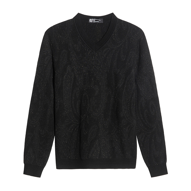 AMK绵羊毛v领毛衫针织衫