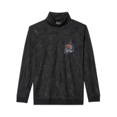 微弹高领套头针织T恤上衣 轻奢花卉刺绣长袖 ANDREW MACKENZIE男士