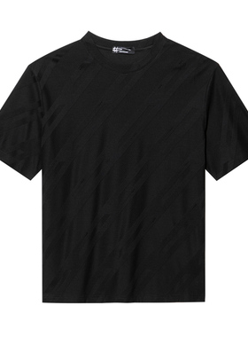 ANDREW MACKENZIE夏季棉质斜纹圆领微弹简约短袖T恤男基础款百搭