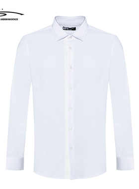 ANDREW MACKENZIE意大利2023春季新款简约百搭白色长袖衬衫男