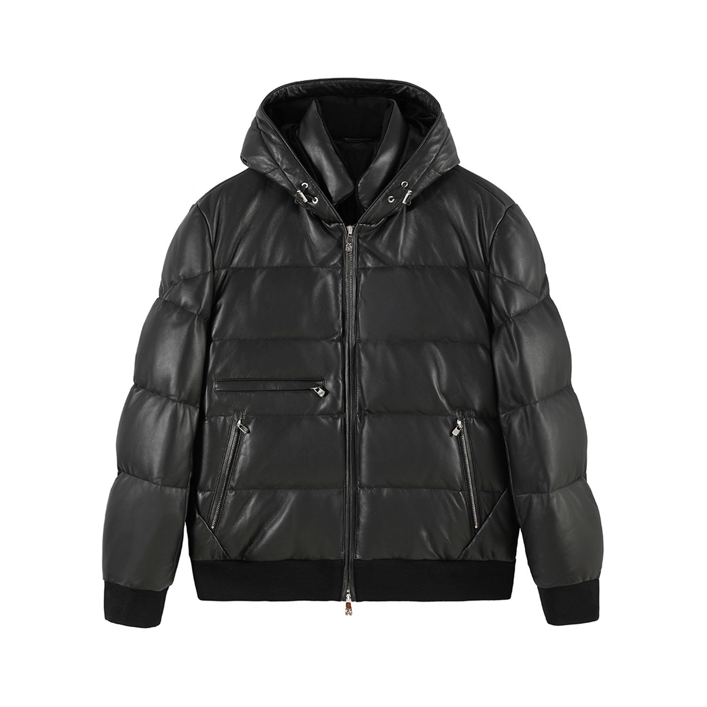 ANDREW MACKENZIE男士 秋冬款舒适羊皮革皮衣鸭绒厚款羽绒服外套