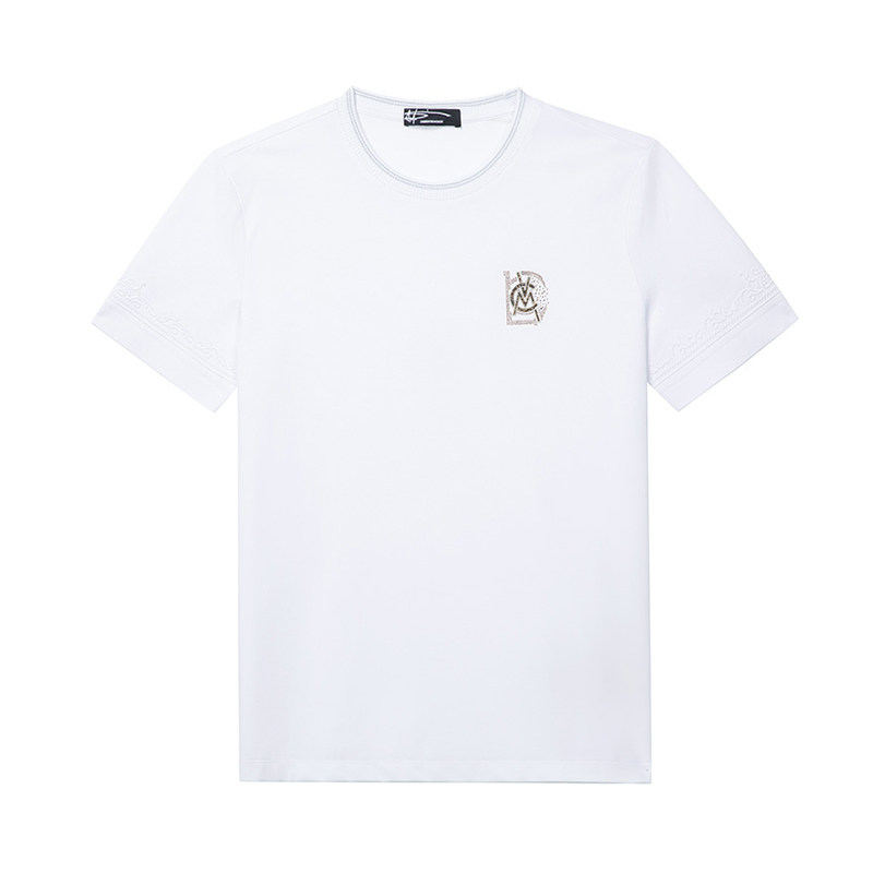 ANDREW MACKENZIE男士 夏季款休闲舒适薄款纯色圆领短袖T恤上衣