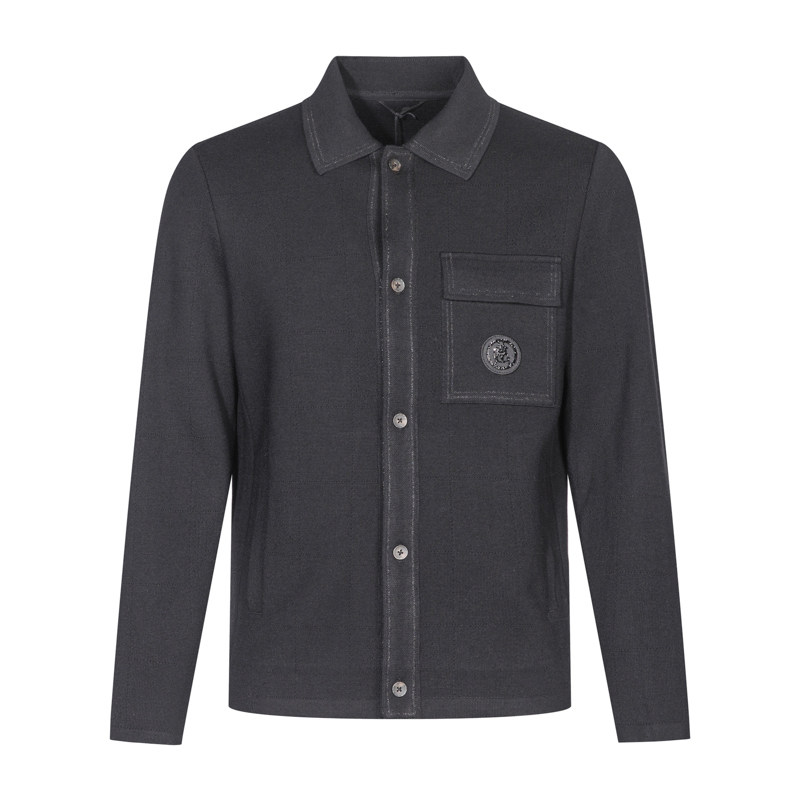 ANDREW MACKENZIE男士秋冬款休闲舒适商务长袖翻领夹克衬衫外套