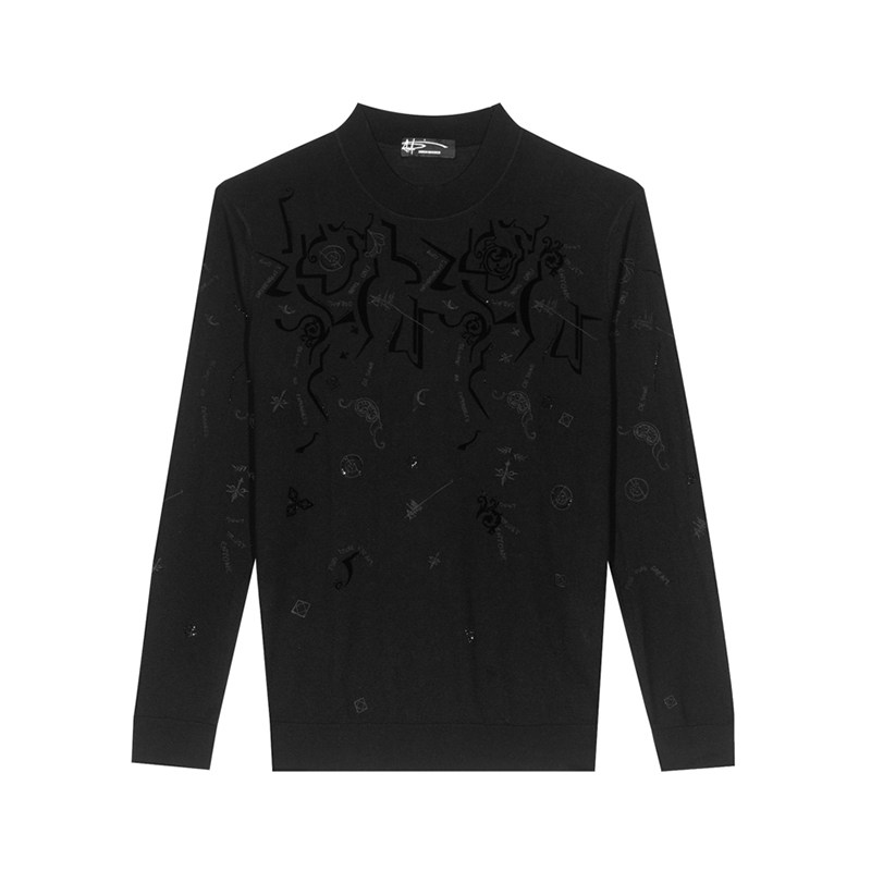 ANDREW MACKENZIE男士秋冬款休闲舒适绵羊毛薄款圆领套头毛衫上衣