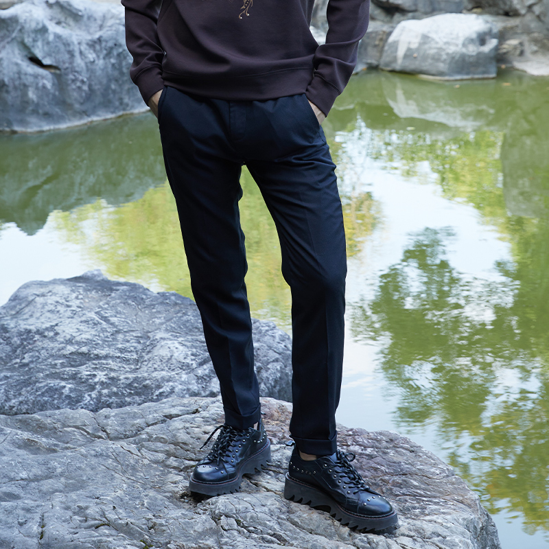 ANDREW MACKENZIE男士秋冬休闲舒适商务日常直筒西裤长裤
