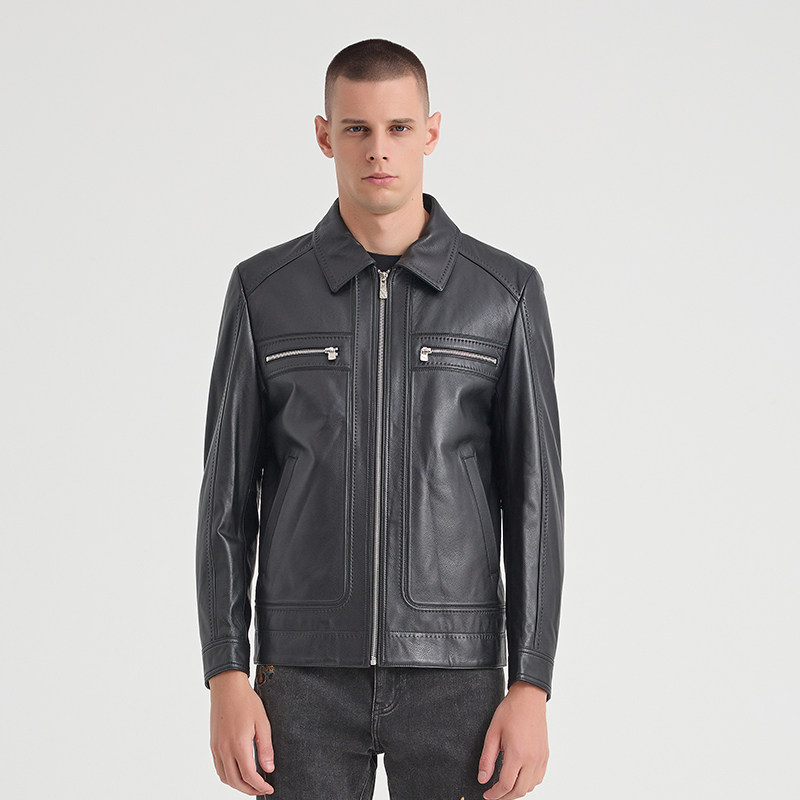 ANDREW MACKENZIE意大利男装真皮皮衣外套男时尚外套55T111226103