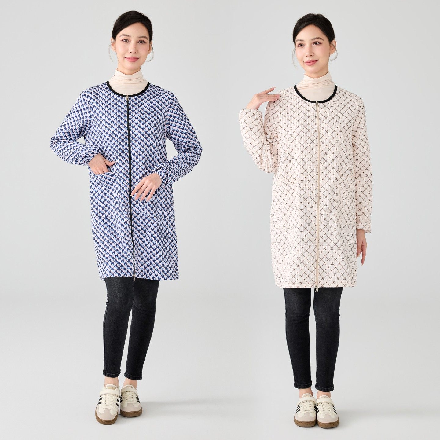 工作服外套厨房款秋冬季围裙防水罩衣新款加长套大人羽绒服长袖女