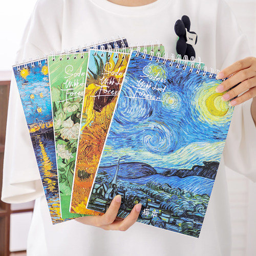 A4梵高素描本美术生专用上翻线圈
