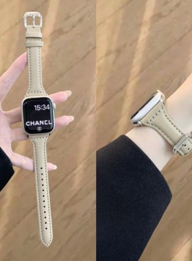 春夏新色适用小米9pro皮质手表带手表红米6/5细款表带高级感腕带