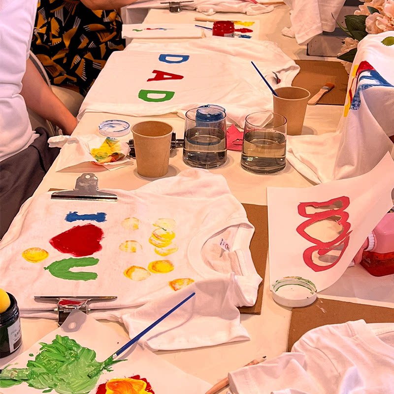 父亲节礼物送爸爸实用衣服手工diy短袖材料包幼儿园活动彩绘t恤新