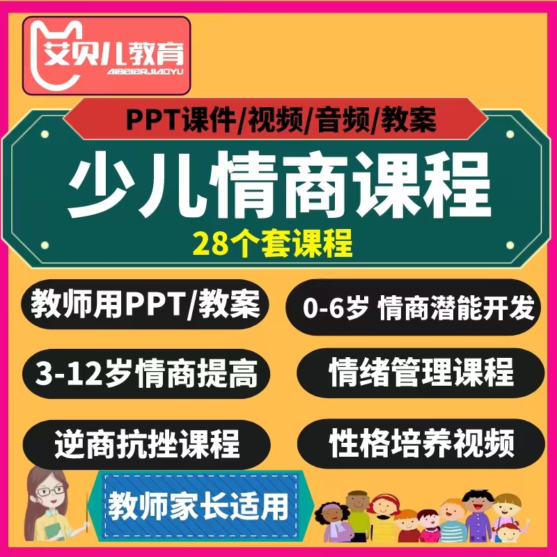 儿童人际交往视音频课程性格培养教程电子版情商口才PPT课件教案