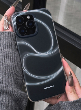 Unliplan原创设计黑色情侣款双层imd手机壳适用苹果17/16iphone15promax新款韩系ins高级感保护套防摔外壳