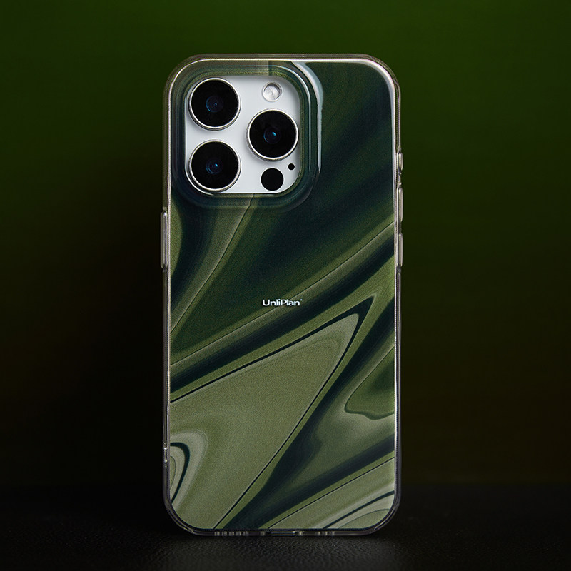 UnliPlan 原创设计情侣款绿色手机壳适用于苹果15iphone16promax新款双层全包边防摔保护套小众高级感韩系ins