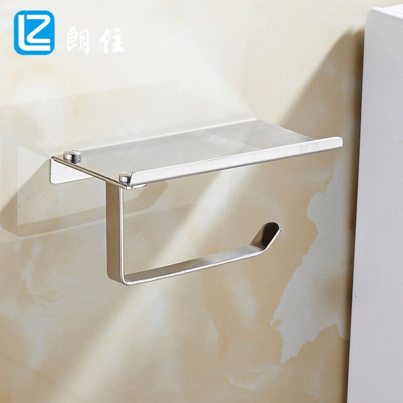 洗手间手纸盒304不锈钢纸巾架厕纸架卫生间厕所纸巾草纸盒免打孔