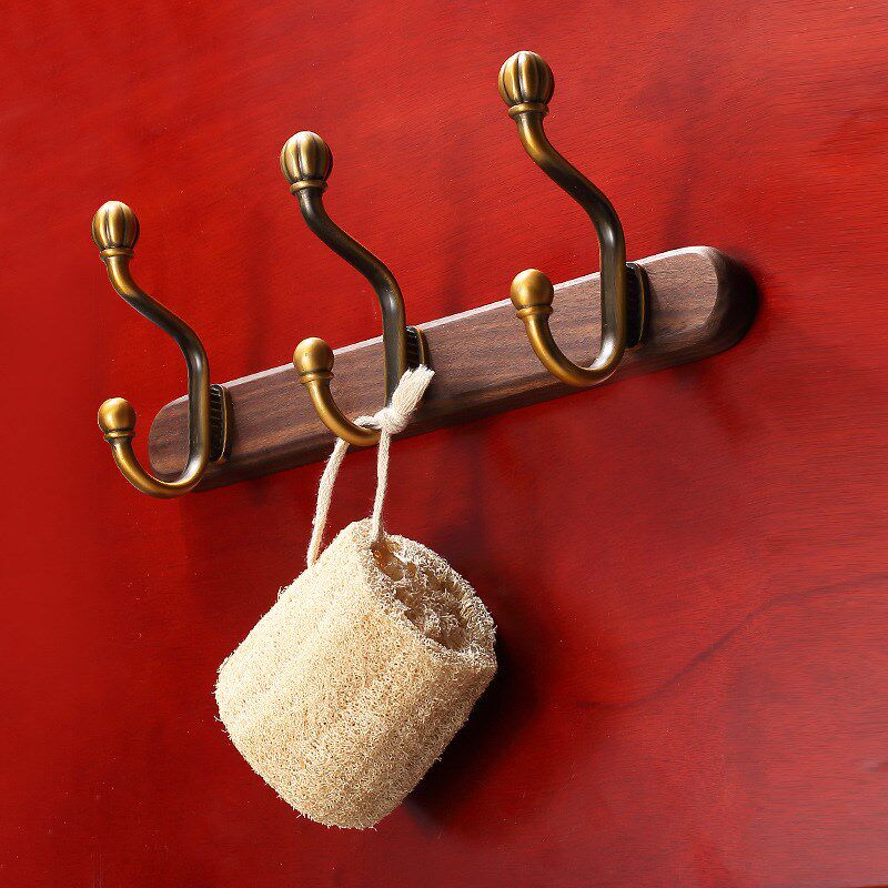 挂衣钩进门玄关衣服挂钩入户新中式排钩衣柜实木墙上挂架壁挂墙壁