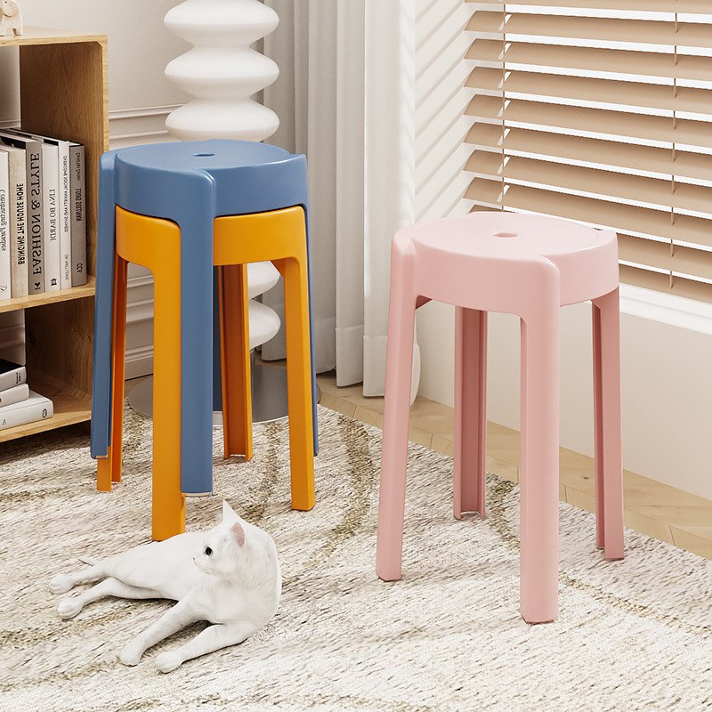 圆凳子塑料家用加厚可叠放旋风凳餐桌餐厅备用吃饭高胶凳商用独凳