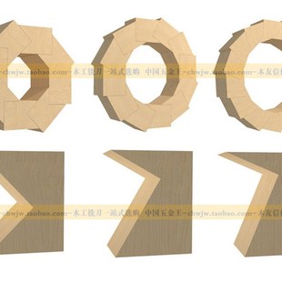 1/2柄3件套多边刀鸟嘴接口刀6边8边12边多用刀榫合刀木工镂铣机