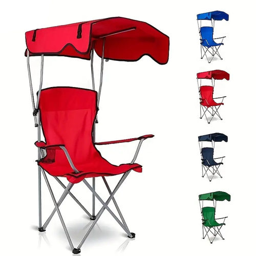 Folding Camping Chairs户外带顶棚扶手椅沙滩椅便携式野营折叠椅