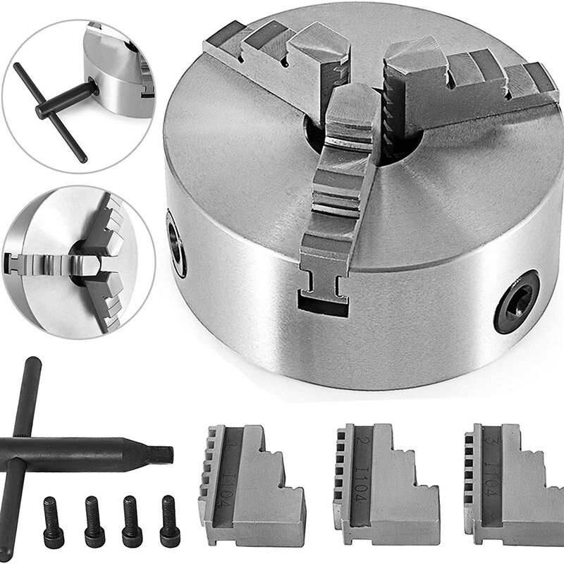 三爪自定心卡盘K11-100 4英寸10厘米 车床夹头木工车床 跨境电商