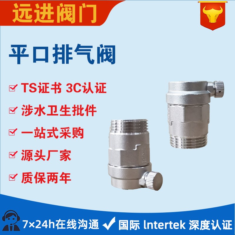 阀门不锈钢平口排气阀螺纹连接ZP90自来水管道排气阀
