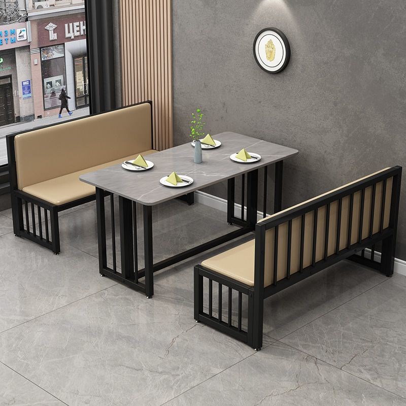 餐厅卡座商用小吃快餐店餐桌椅皮质软包长椅奶茶店桌椅套装组合