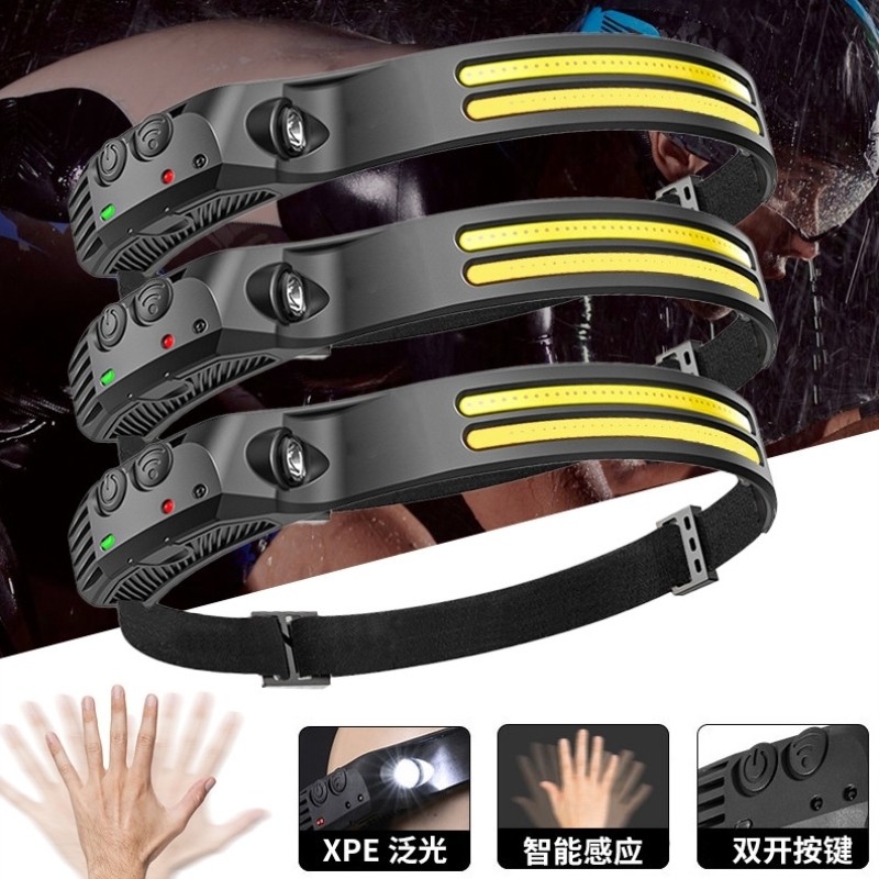 超亮头灯专用便携超长续航夜钓鱼头灯光感充电式鱼头手电筒灯夜跑,户外/登山/野营/旅行用品,头灯,淘宝优惠券,粉丝福利购,淘宝优惠卷