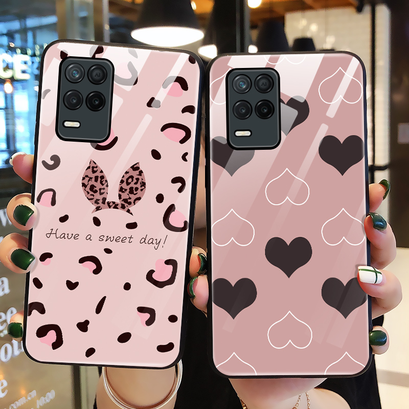 适用realmev13手机壳玻璃realme真我v13保护硅胶套reaimev13全包镜头oppo防摔软壳5g男vl3女款个性创意蝴蝶结