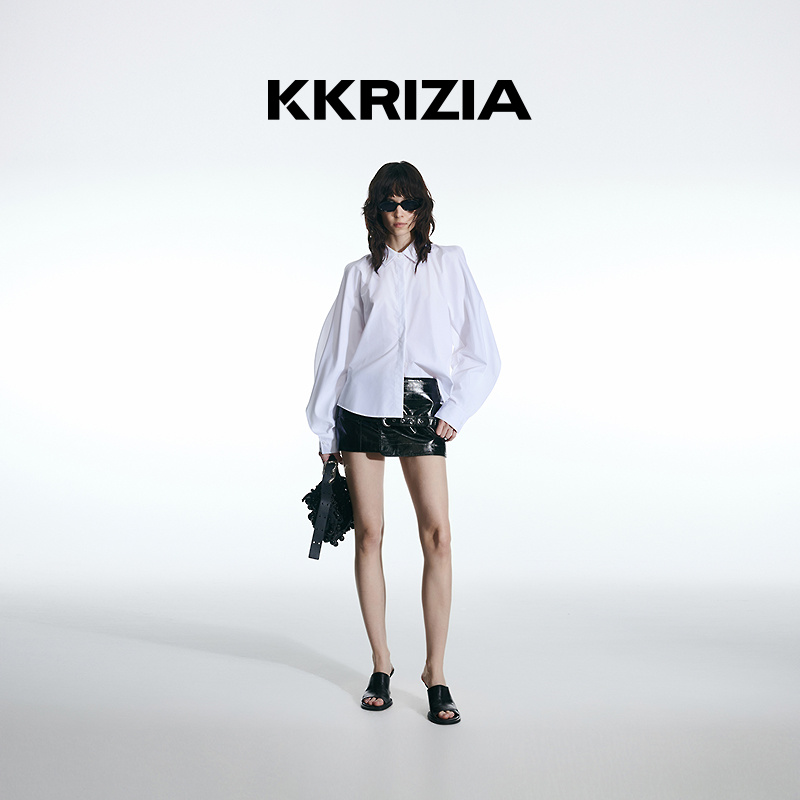 【简约摩登】K KRIZIA2025秋季廓形衬衫宽松休闲时尚上衣