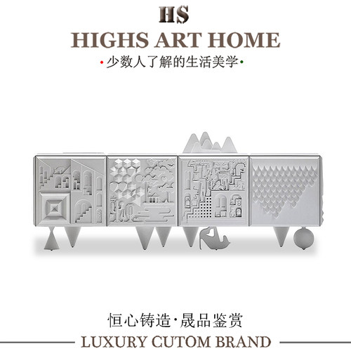 轻奢储藏实木艺术设计餐边柜高级