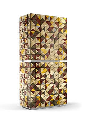 葡萄牙Bocadolobo实木彩绘酒柜后现代轻奢设计师餐边柜储物装饰柜