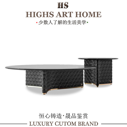 大理石金属轻奢风百搭圆形茶几