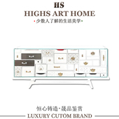 意式 轻奢实木餐边柜现代创意设计师别墅大平层客厅家用储物收纳柜